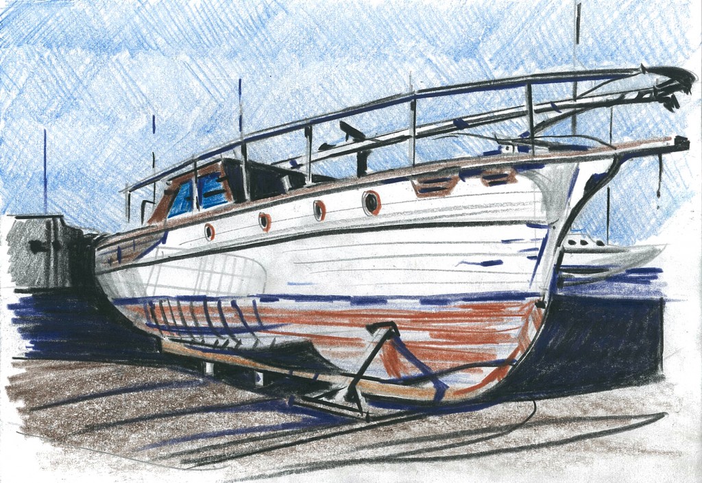 Boatyard yacht colour dwg