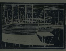 Harbour Reflections 2. Lino Print