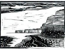 Joss Bay. Lino Print