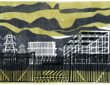 Keep Out. Lino Print