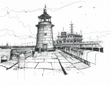 Lighthouse. Pen & Ink