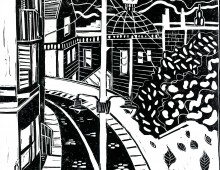 Ramsgate Alley. Lino Print